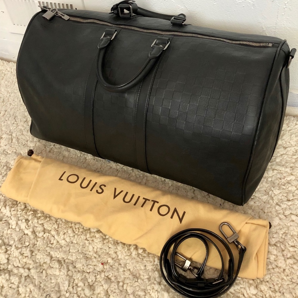 🛑SOLD🛑 Louis Vuitton black checkered duffel bag